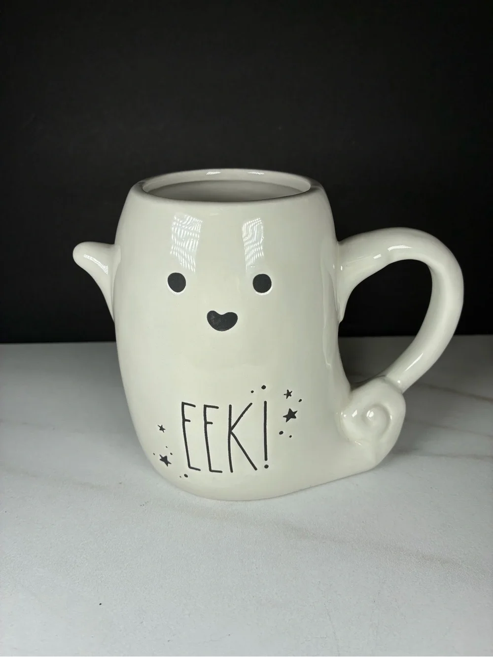 Rae Dunn White 'EEK!' Ghost Ceramic Coffee Mug